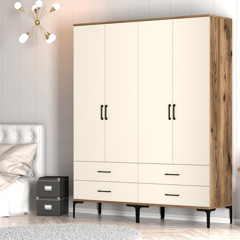Armoire Ayreanna, Noyer, crème