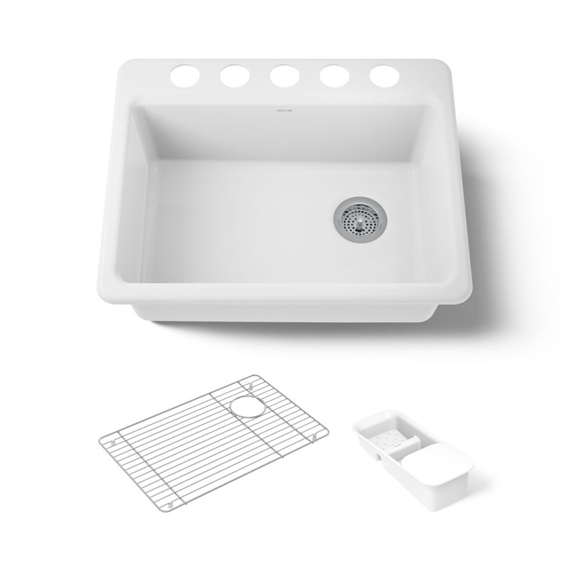 Riverby® 27"L x 22"W Kitchen Sink, White
