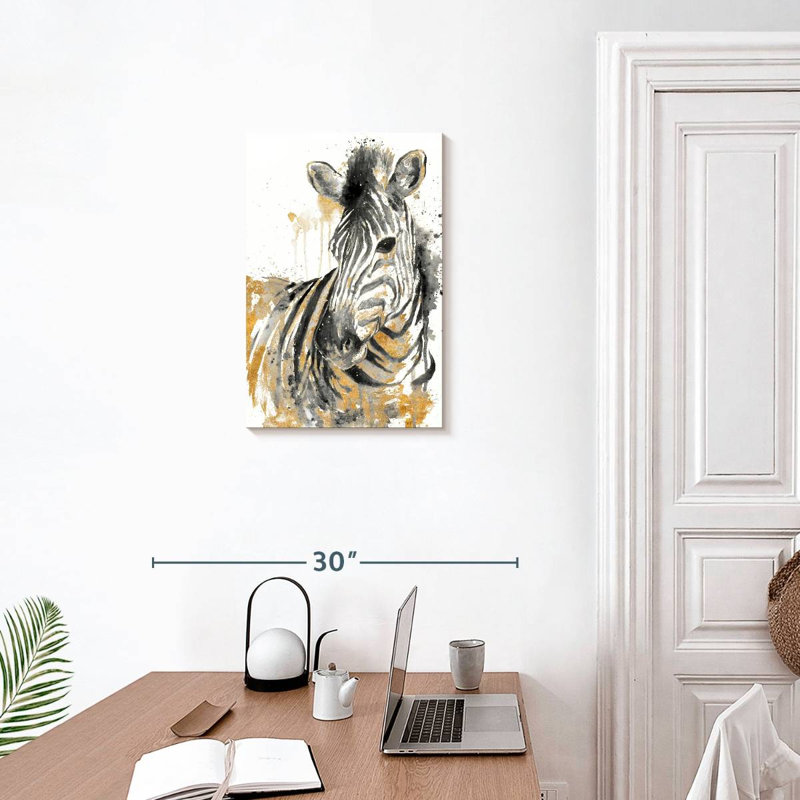 Brampt Water Zebra With Gold, 24" H x 16" W
