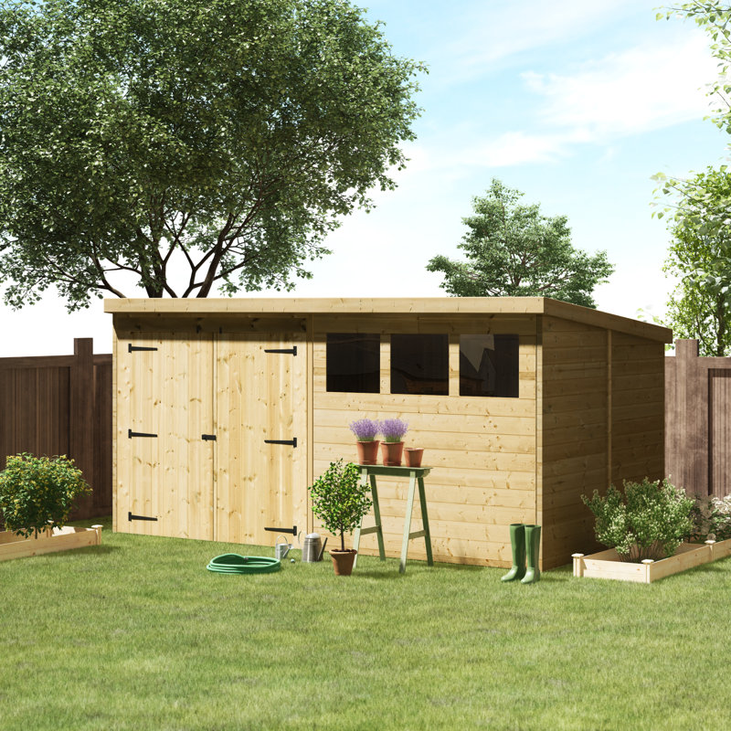 Shiplap Pent Wooden Shed, 14ft. W x 8ft. D