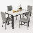 5-Piece Dining Table Set For 4, Modern Faux Marble Dinner Table With 4 Upholstered Plaid Chairs, Modern Kitchen Table And Chairs Set For Small Space, Dining Room, Dinette-967996641