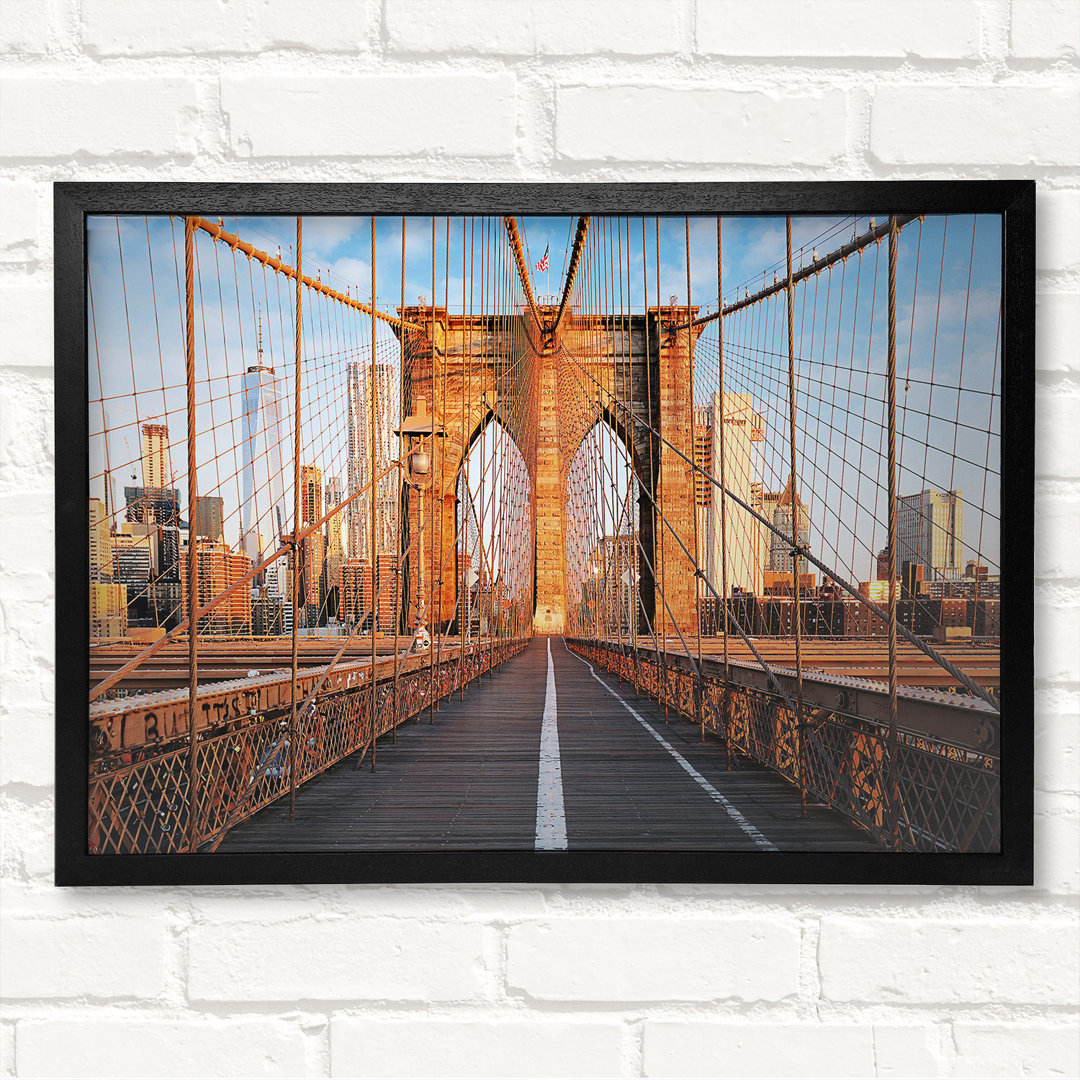 Brooklyn Bridge Struktur Gerahmter Druck