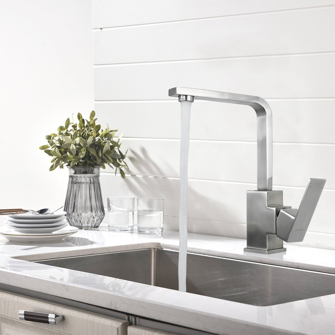 Wowow Single Hole Bar Faucet Black Prep Sink Faucet Single Handle Mini Bar Faucet With Water Supply Hose Universal Bathroom Faucet High Arc Modern Small Kitchen Faucet Stainless Steel WOWOW 