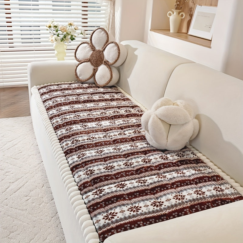 Coussin de canapé, 1.18" H x 59" W x 27.5" D, Mélange de polyester brun