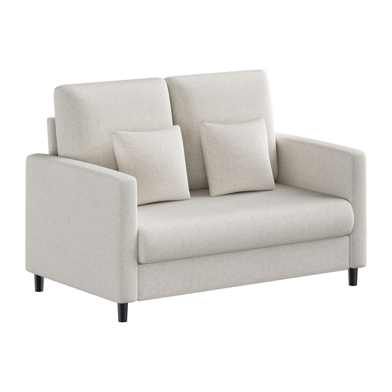 52" Upholstered Loveseat Sofa with 2 Pillows