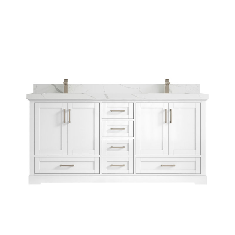 Ensemble de meuble-lavabo double 72 po Esin, Calacatta Laza