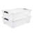 40qt Clear Underbed Stackable Storage Bins with Lids and Handles, 2-Pack