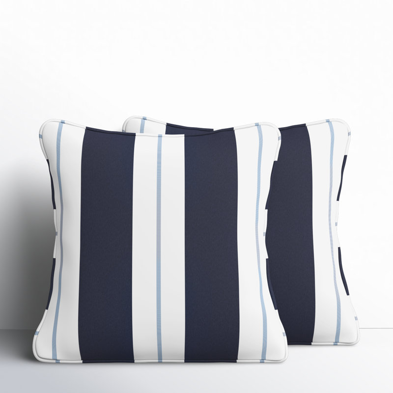 Giule Sunbrella® Throw Square Indoor/Outdoor Pillow Cover & Insert, Blue, 20" H x 20" W
