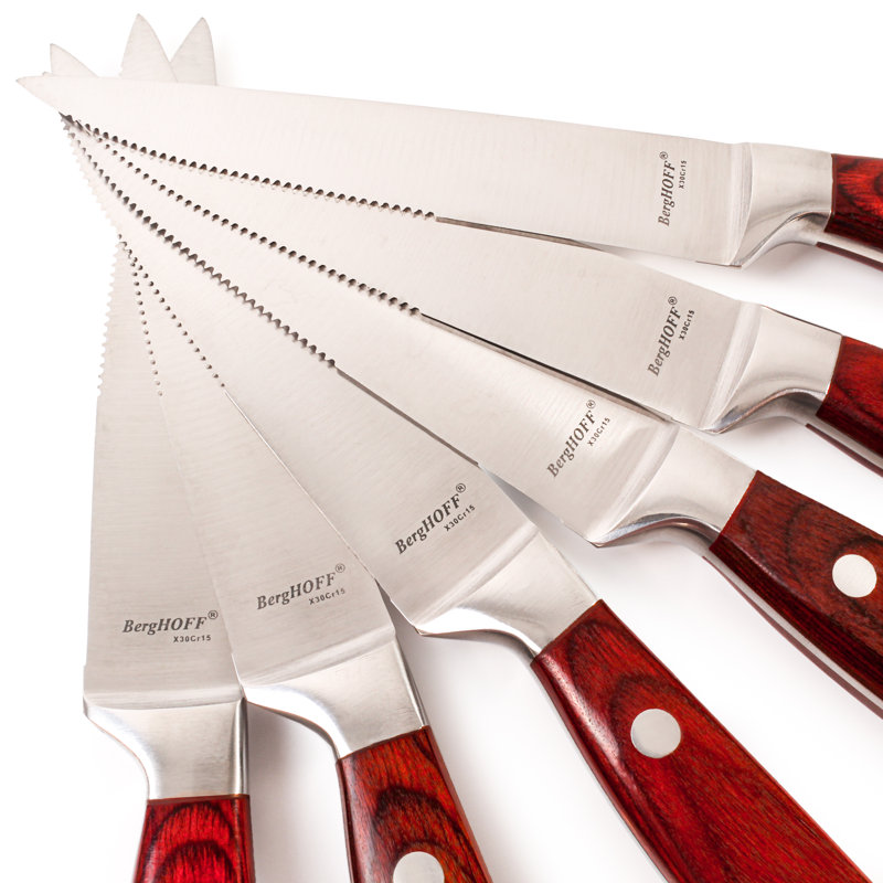 Pakka Wood Handle Stainless Steel 12-Piece Steak Knife Set