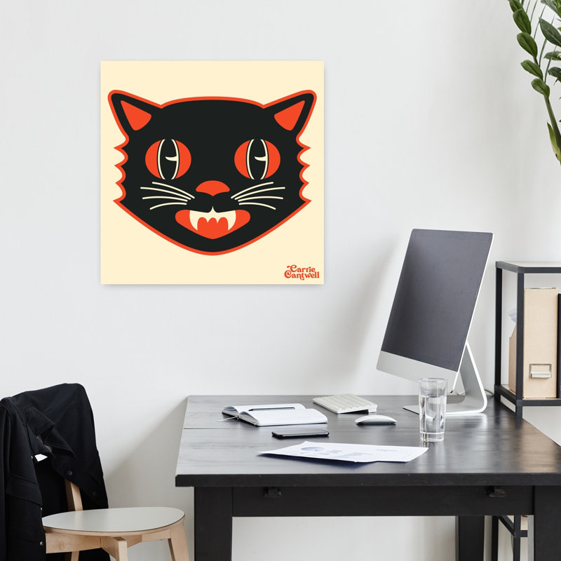 Art contemporain rétro, art de chat, H 18 po x l 18 po