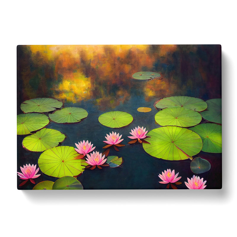 Delightful Water Lily Pond - Wrapped Canvas, 40cm H x 60cm W x 3cm D