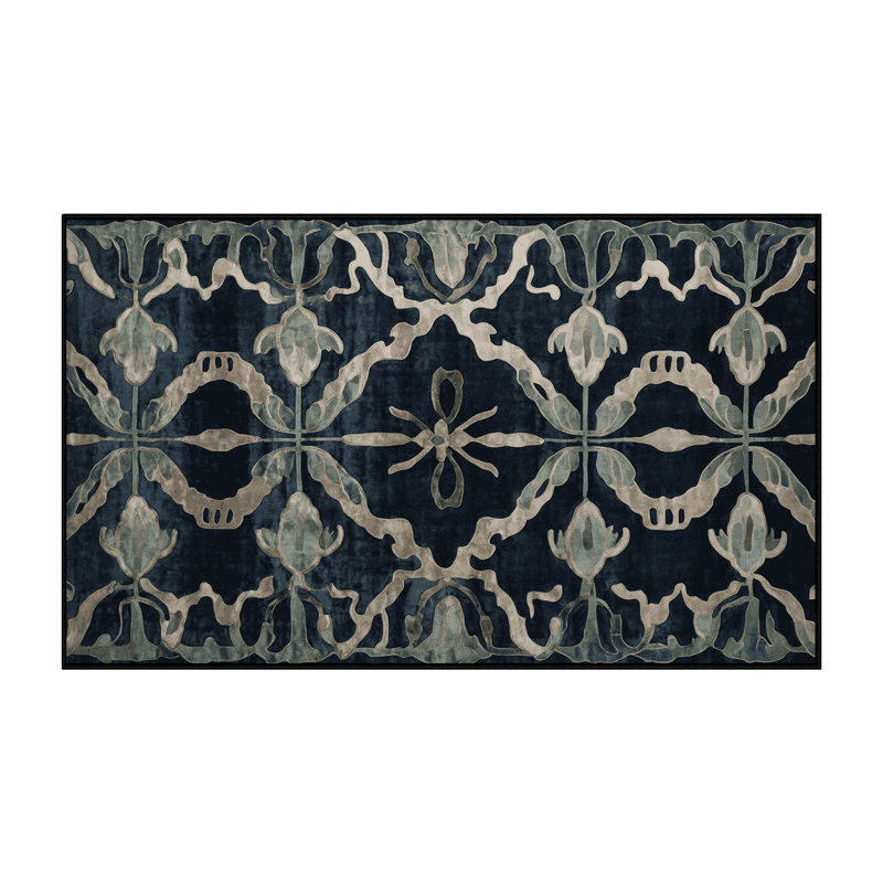 Machine Washable Gray Area Rug, Rectangle 5' x 7'