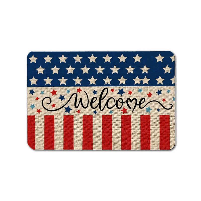 Tapis de sol en toile de jute 24 po x 36 po Welcome Star