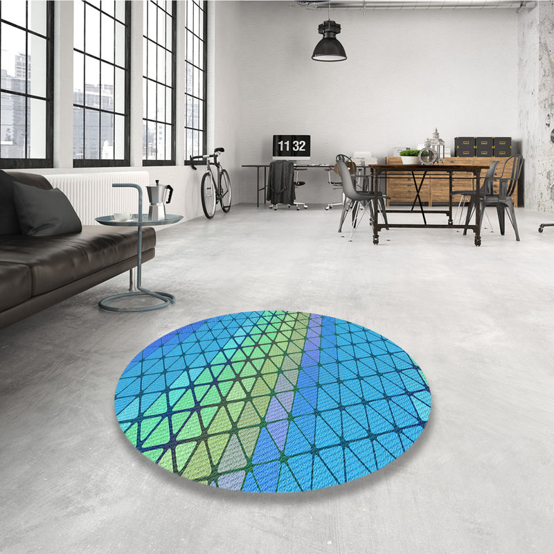 Chenille Washable Indoor Rug, Round 6'