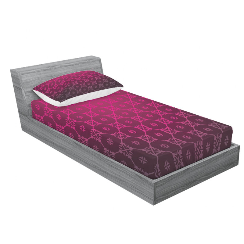 Ensemble de draps argyle à motif d’âge, Ensemble de draps pour lit simple avec 1 taie d'or