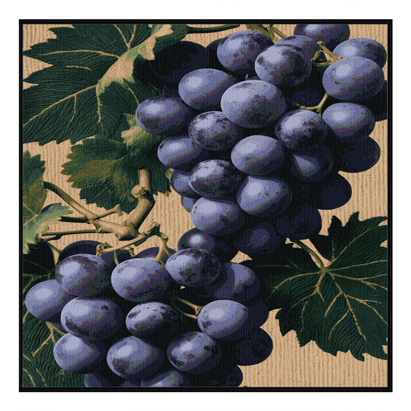 Washable Grape Kyoho Fruits Area Rug, Square 6'