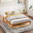 Queen Size Wood Platform Bed Frame-12 Inch Solid Wood Queen Bed Frame With Slat Support, No Box Spring Needed, Easy Assembly-Rustic Pine