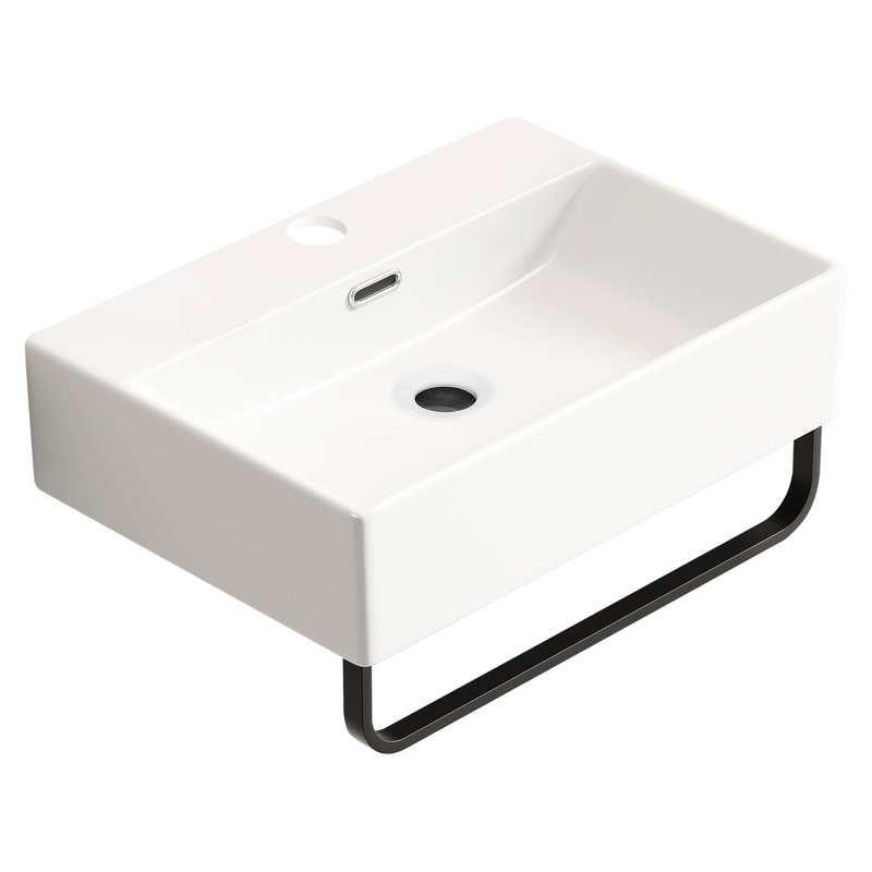 Lavabo vasque mural, peu encombrant pour les espaces restreints, céramique haute brillance, faible éclaboussure, petites salles de bain en teinture, densité, éclaboussures