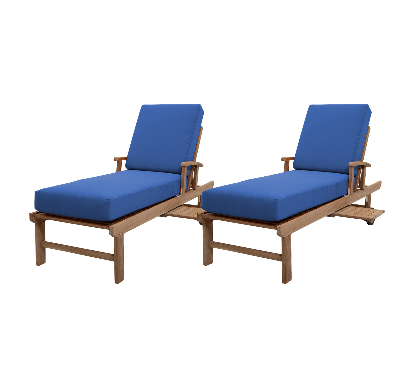 Huntington 26'' Outdoor Teak Chaise Lounge, Sunbrella Shade Sapphire Blue Sunbrella®