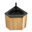 Meuble-lavabo de salle de bain 30 po, meuble-lavabo mural flottant triangulaire rayé avec 1 porte, lavabo intégré en résine, convient au coin, pré-assemblé