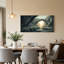 Art mural sur toile bleu gris et gris avec des couches striées dorées-133893708