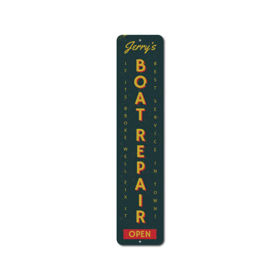 Enseigne verticale en aluminium pour bateau