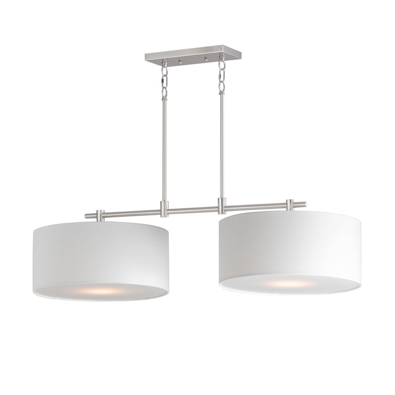 Eronim 2 - Light Kitchen Island Pendant, Satin Nickel, White