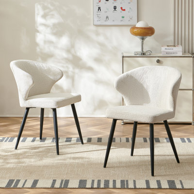 41.5 cm H Boucle Side Chair