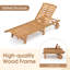 Chaise longue d'extérieur 2 places en bois d'acacia, coussins et roulettes inclus