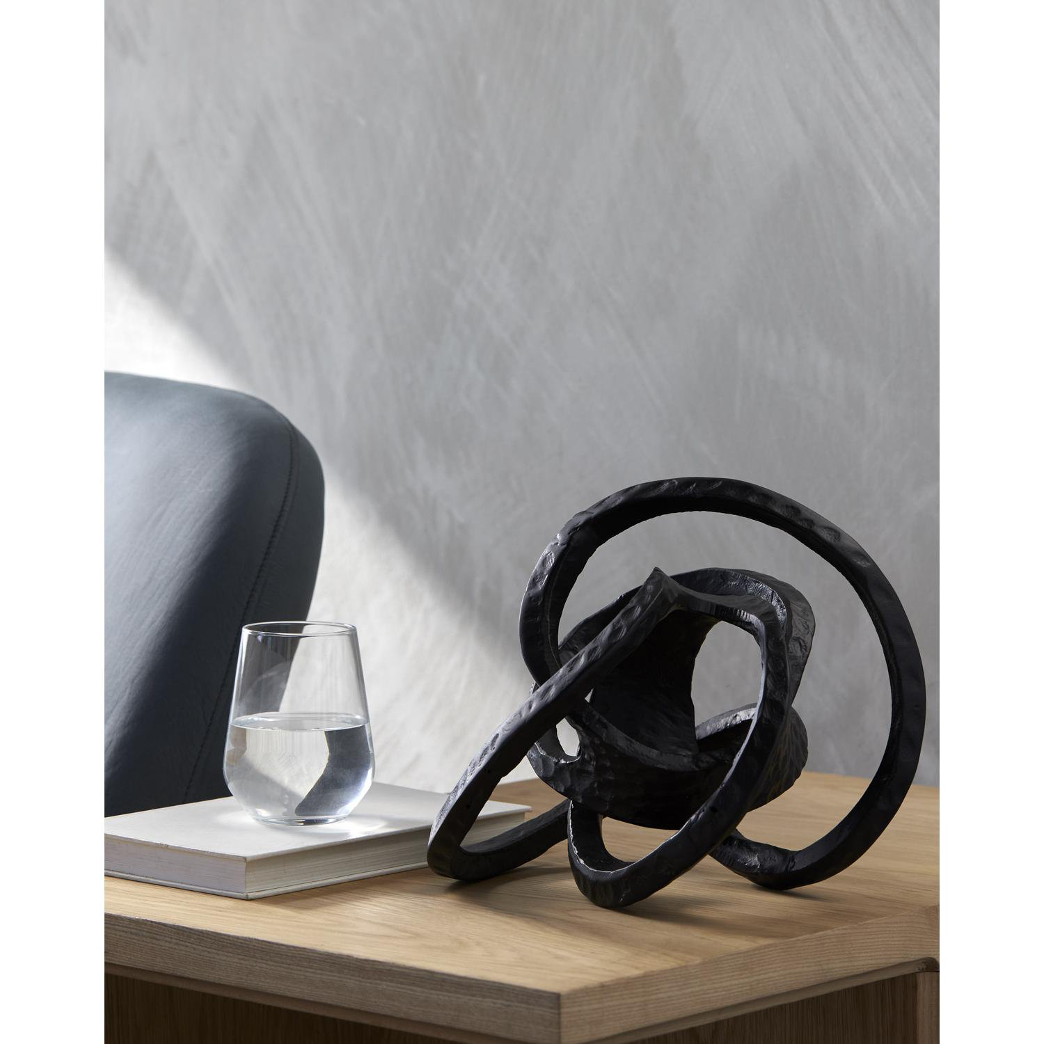 Decorative Sculpture, 9" H x 9" W x 9" D, Black