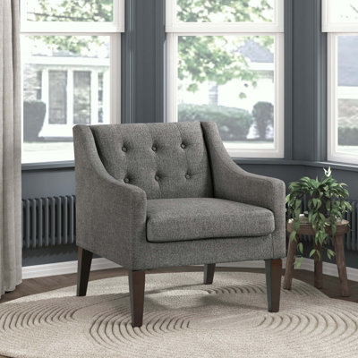 Chaise d'appoint moderne et contemporaine Clopton 26 po - Housse de coussin amovible pour chaise d'appoint texturée, dossier capitonné
