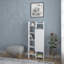 Bibliothèque de style scandinave, blanc, 21,7 po x 51,2 po x 9,8 po | 100% panneau de particules enduit de mélamine, épaisseur: 0,7 pouce | Nombreuses tablettes, fixation murale, rangement supplémentaire | Design moderne pour la maison et le bureau