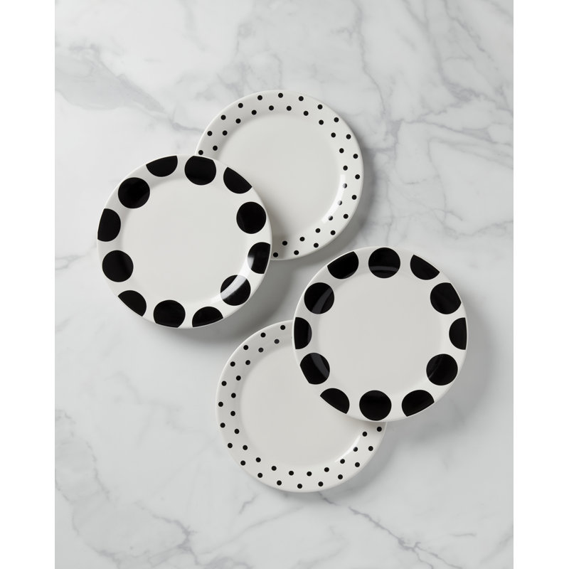 On the Dot Assorted Dinner Plates, Set of 4