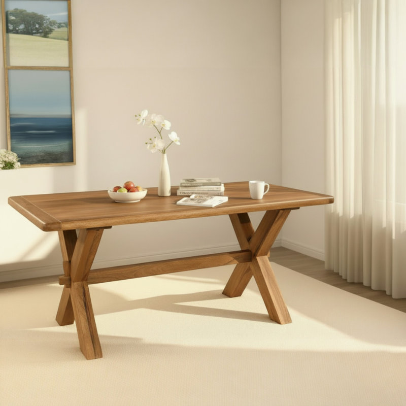Dorchester Solid Wood Dining Table, 76cm H x 200cm W x 90cm D