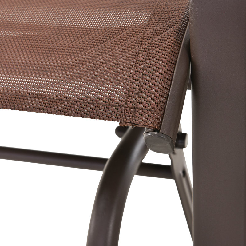 Chaise d'extérieur en acier Antwonn, Brun