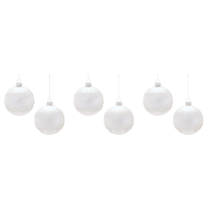 Ensemble d'ornement rond en verre de 6