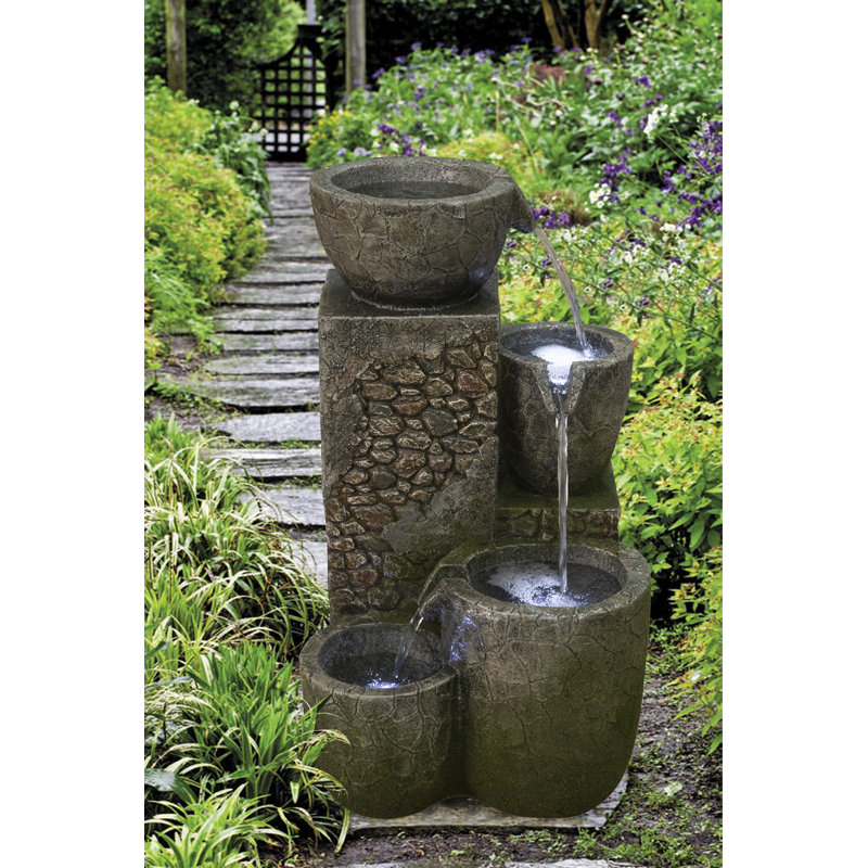 Handcrafted Indoor Cascade Fountain with Lights