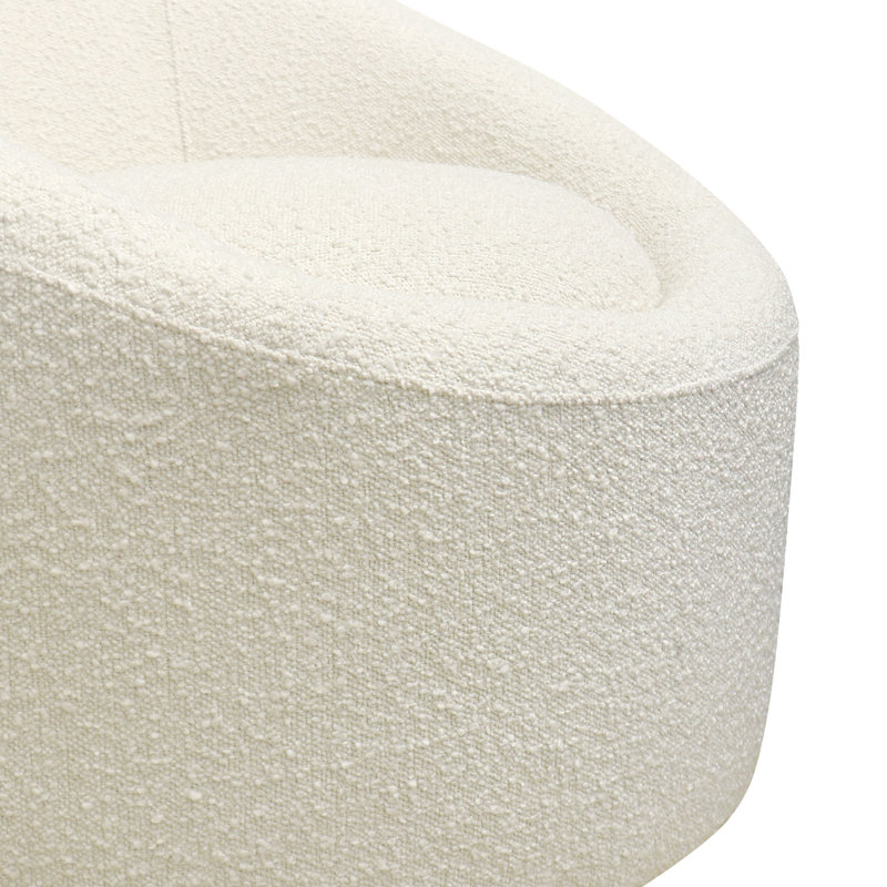 Sienna 33" Wide 100% Polyester Swivel Barrel Chair, Ivory 100% Polyester
