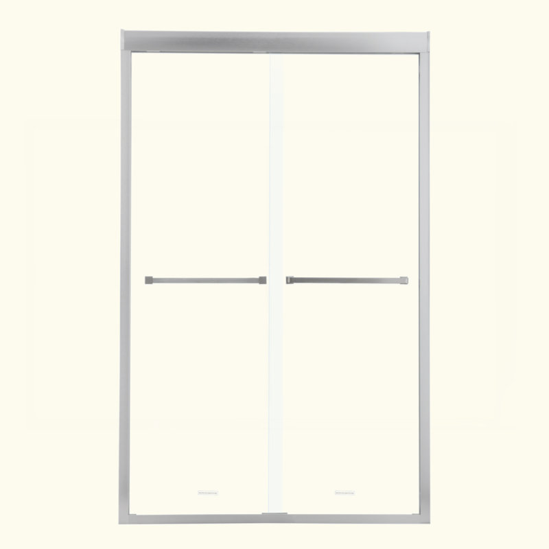 Shower Door 48" W X 76"H Semi-Frameless Bypass Sliding Shower Enclosure, Brushed Nickel