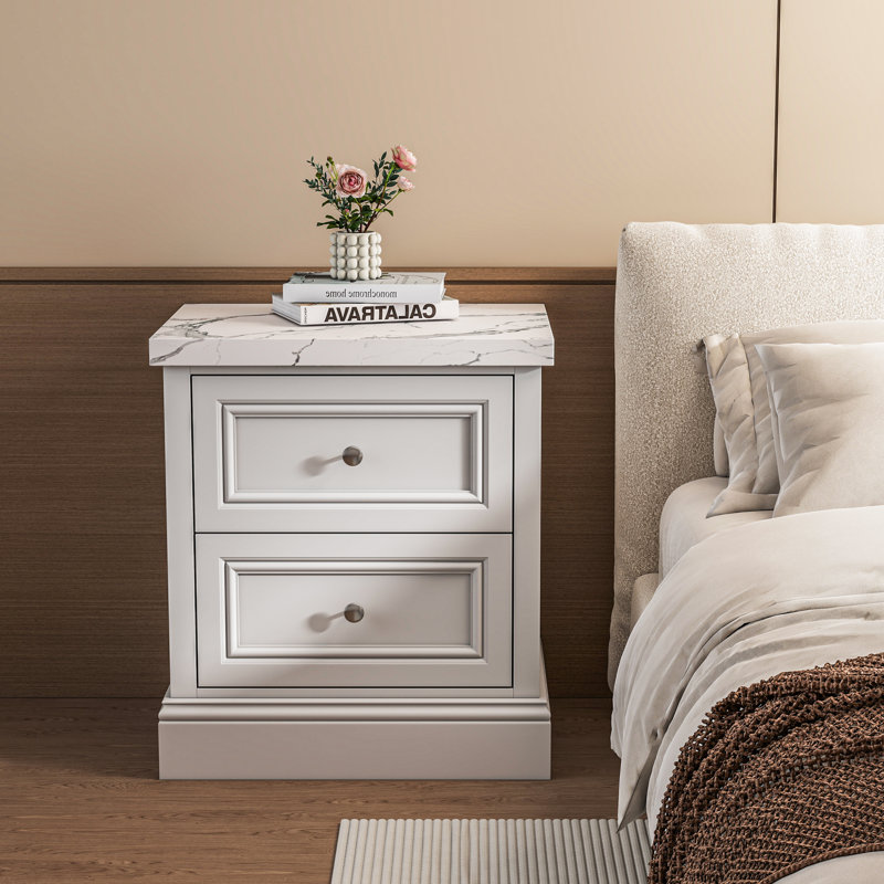 60cm W Manufactured Wood Bedside Table
