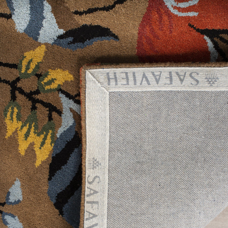 Avayah Soho Hand Tufted Wool And Viscose Floral Rug, Square 6'