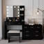 Coiffeuse de maquillage avec lumières, station de charge et miroir-106728332-106728331