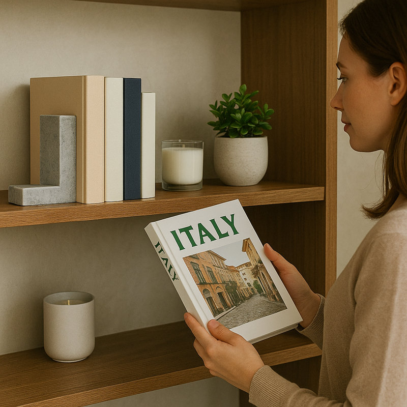 Serre-livres lettre L en marbre naturel
