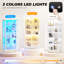 5-Layer Glass Display Cabinet with 3 LED Lights, White
