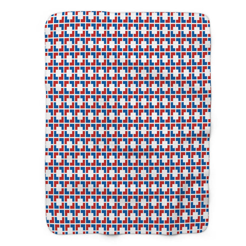 Bleu écarlate - couverture sherpa de qualité supérieure 1 pièce, Grand lit