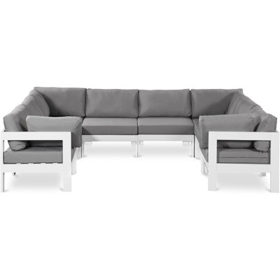 Endyah 120'' Wide Aluminum Patio Sectional with Cushions