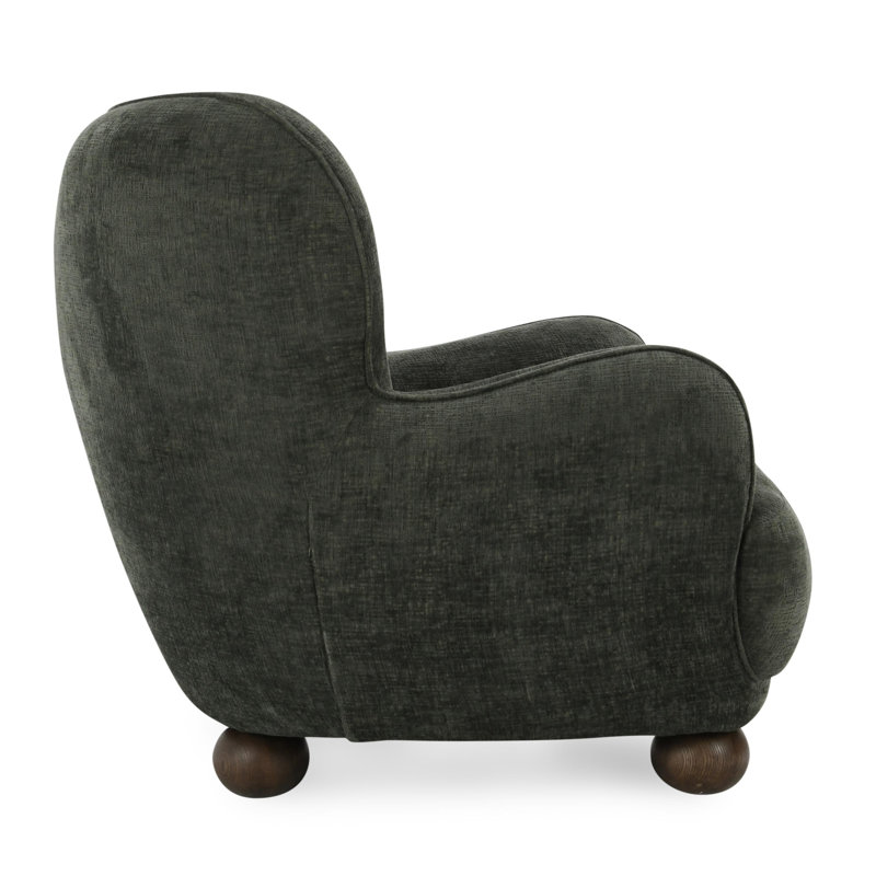 Forest Green Polyester Upholstered Wingback Armchair