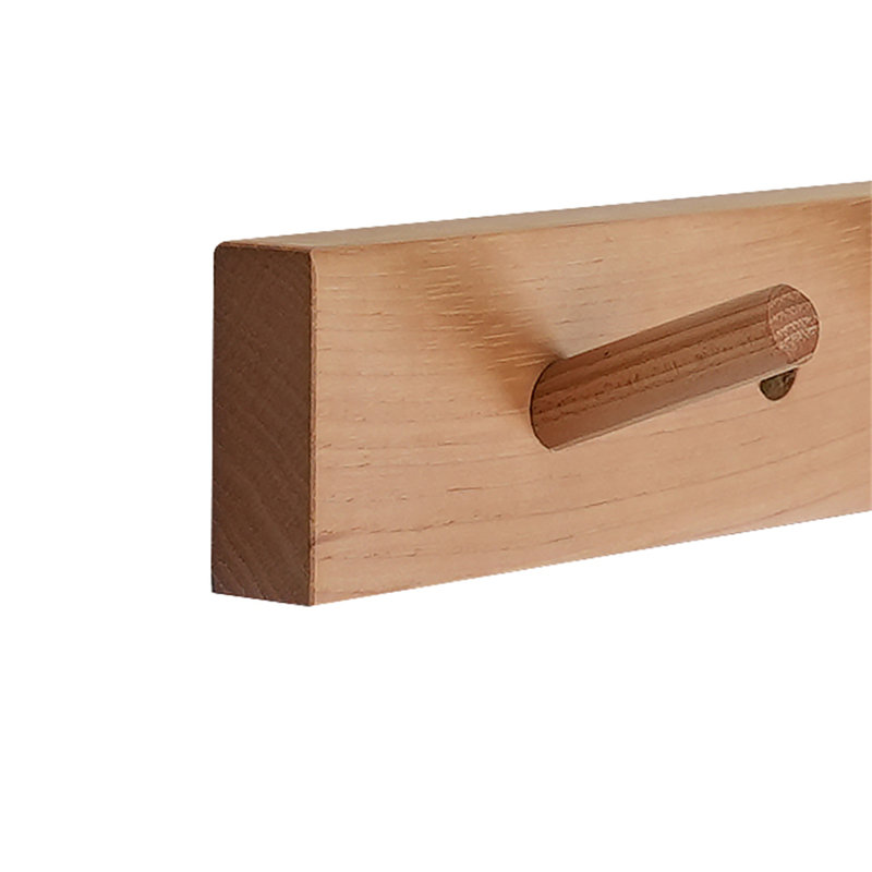 Wall Mounted Coat Rack, 2" H x 11.75" W x 0.75" D, Natural Hickory