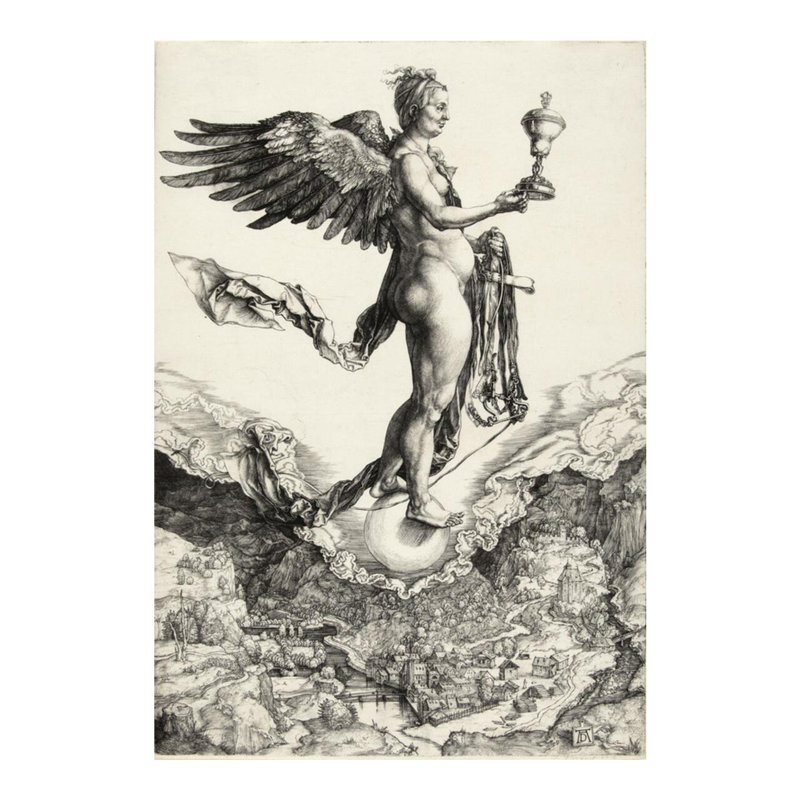 «Nemesis» par Albrecht Dürer - Estampe numérique, H 20 po x l 16 po