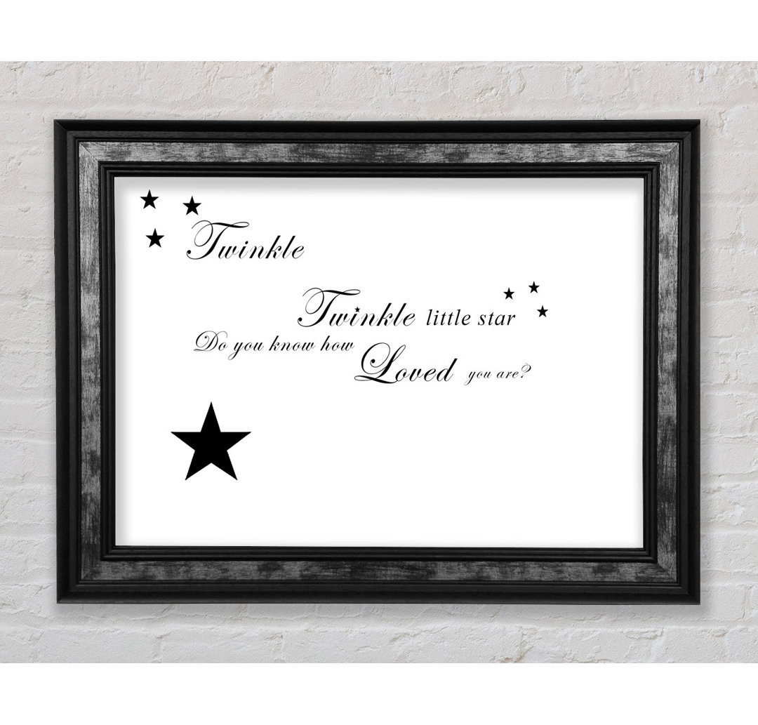 Kinderzimmer Zitat Twinkle Twinkle Little Star 1 Weiß - Einzelner Bilderrahmen Typografie